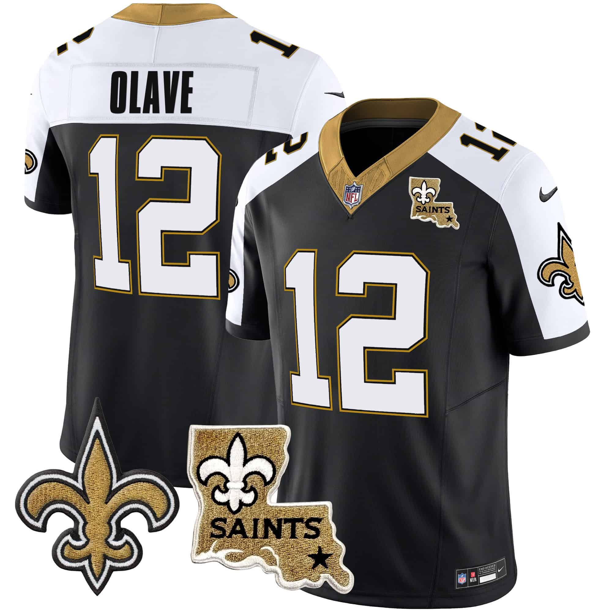 Men New Orleans Saints 12 Olave Black 2024 Nike Vapor Limited NFL Jersey